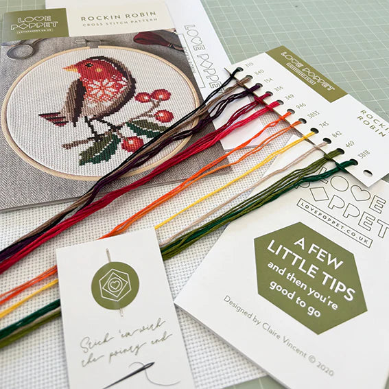 Rockin Robin Cross Stitch Kit by Love Poppet