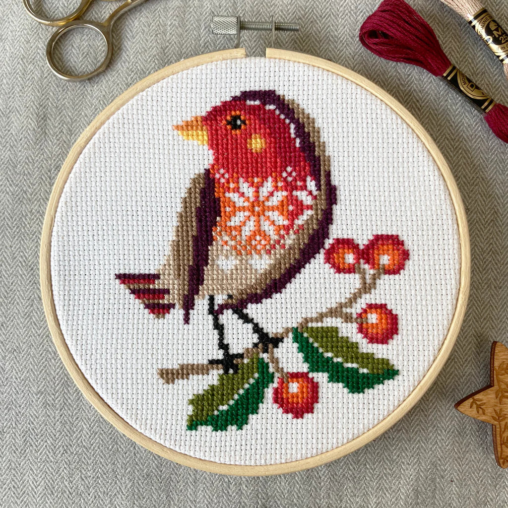 Rockin Robin Cross Stitch Kit by Love Poppet
