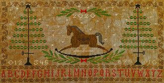 Rocking Horse Holiday Cross Stitch Pattern by Artful Offerings