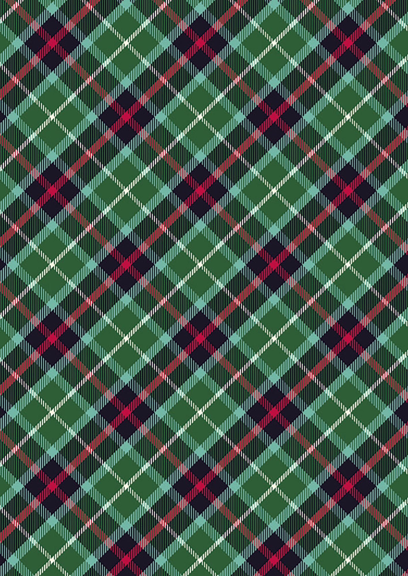 All is Bright Christmas Green Check SH28C by Stuart Hillard for Lewis & Irene Fabrics (sold in 25cm increments)