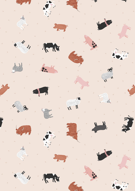 Small Things Countryside Farm Animals Cream SM64.1 by Lewis and Irene