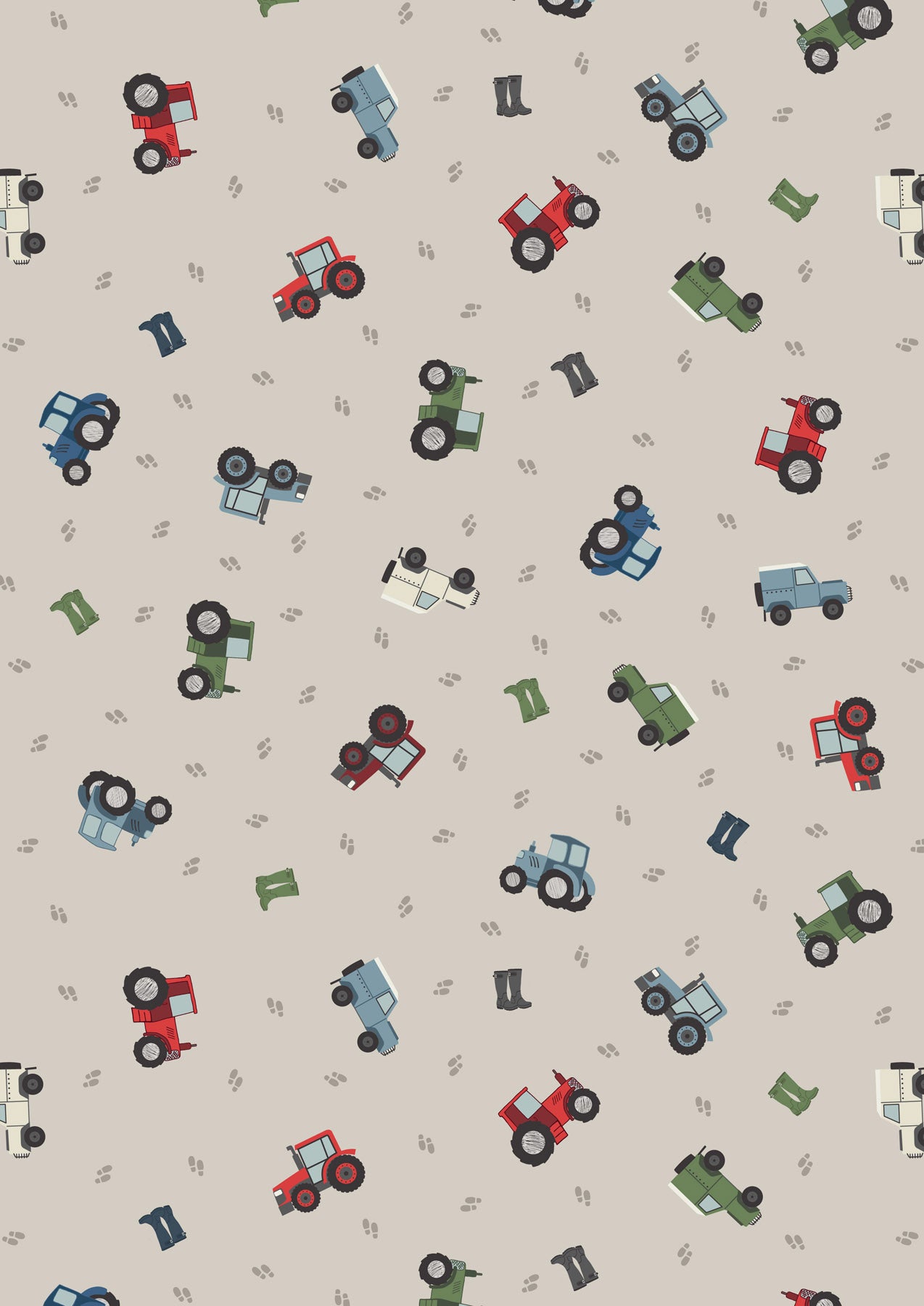 Small Things Countryside Vehicles and Wellies Pebble SM67.1 by Lewis and Irene