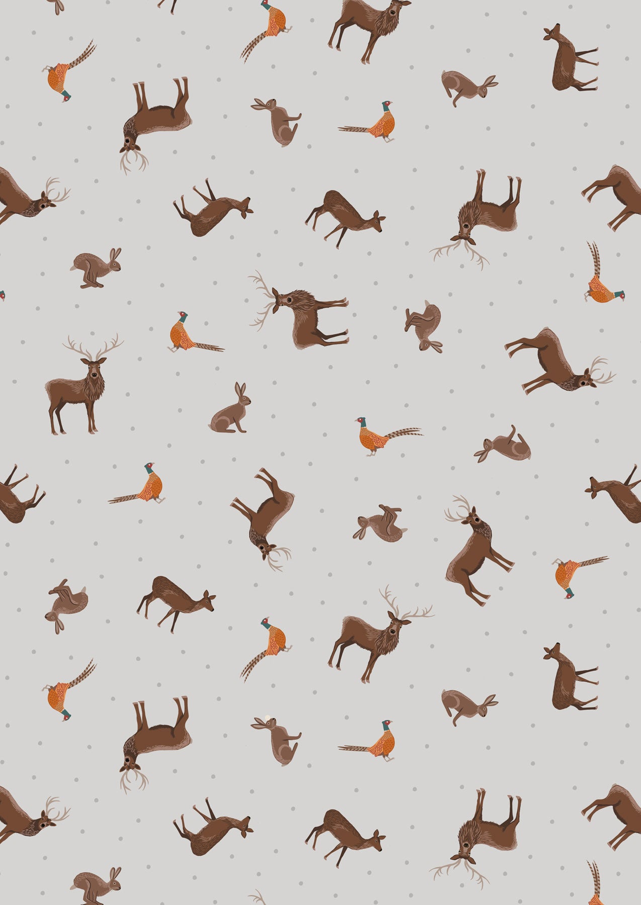 Small Things Countryside Country Animals Grey SM68.1 by Lewis and Irene (Sold in 25cm increments))