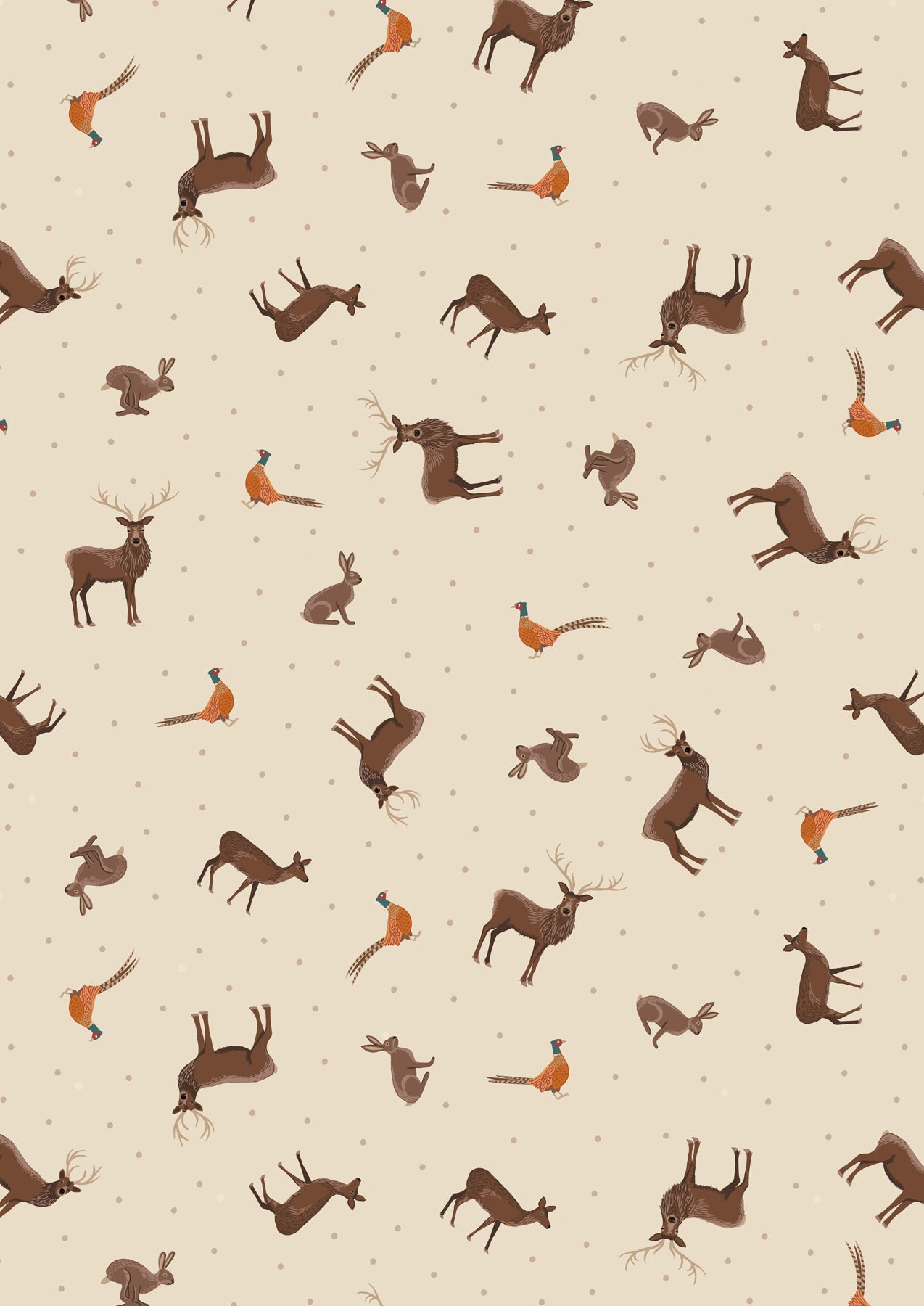 Small Things Countryside Country Animals Natural SM68.2 by Lewis and Irene (Sold in 25cm increments)