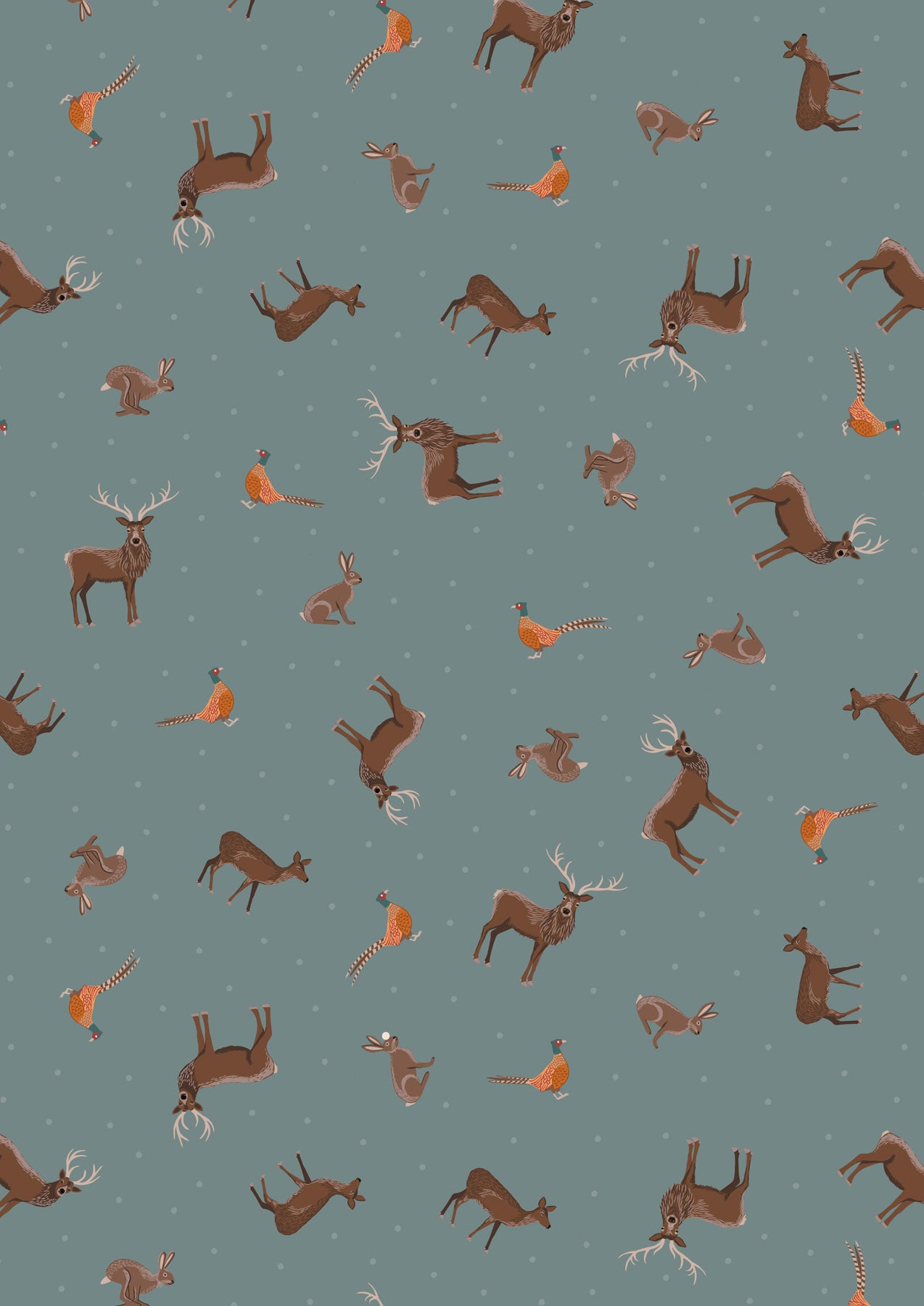 Small Things Countryside Country Animals Blue SM68.3 by Lewis and Irene (Sold in 25cm increments)