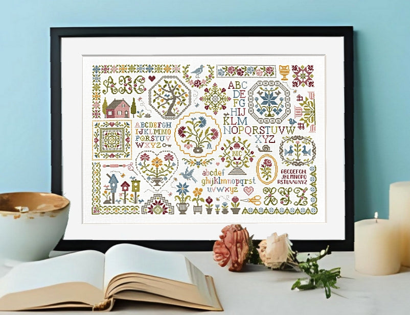 Sampler aux Medaillons Cross Stitch pattern by Jardin Prive