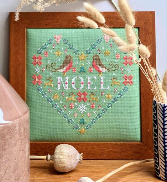 Scandi Heart Noel Cross Stitch Kit by Historical Sampler Company