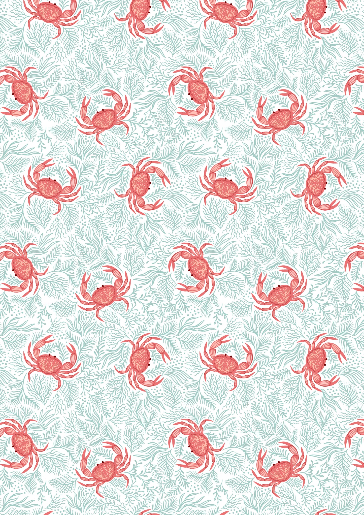 Seas The Day Crabs on Seaweed L5A by Lewis & Irene (sold in 25cm increments)