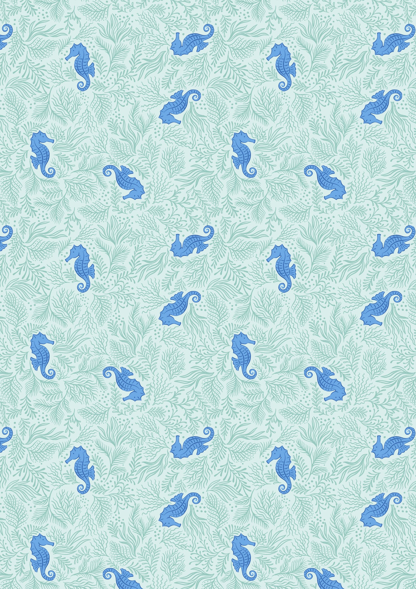 Seas The Day Seahorses on Seaweed L5B by Lewis & Irene (sold in 25cm increments)