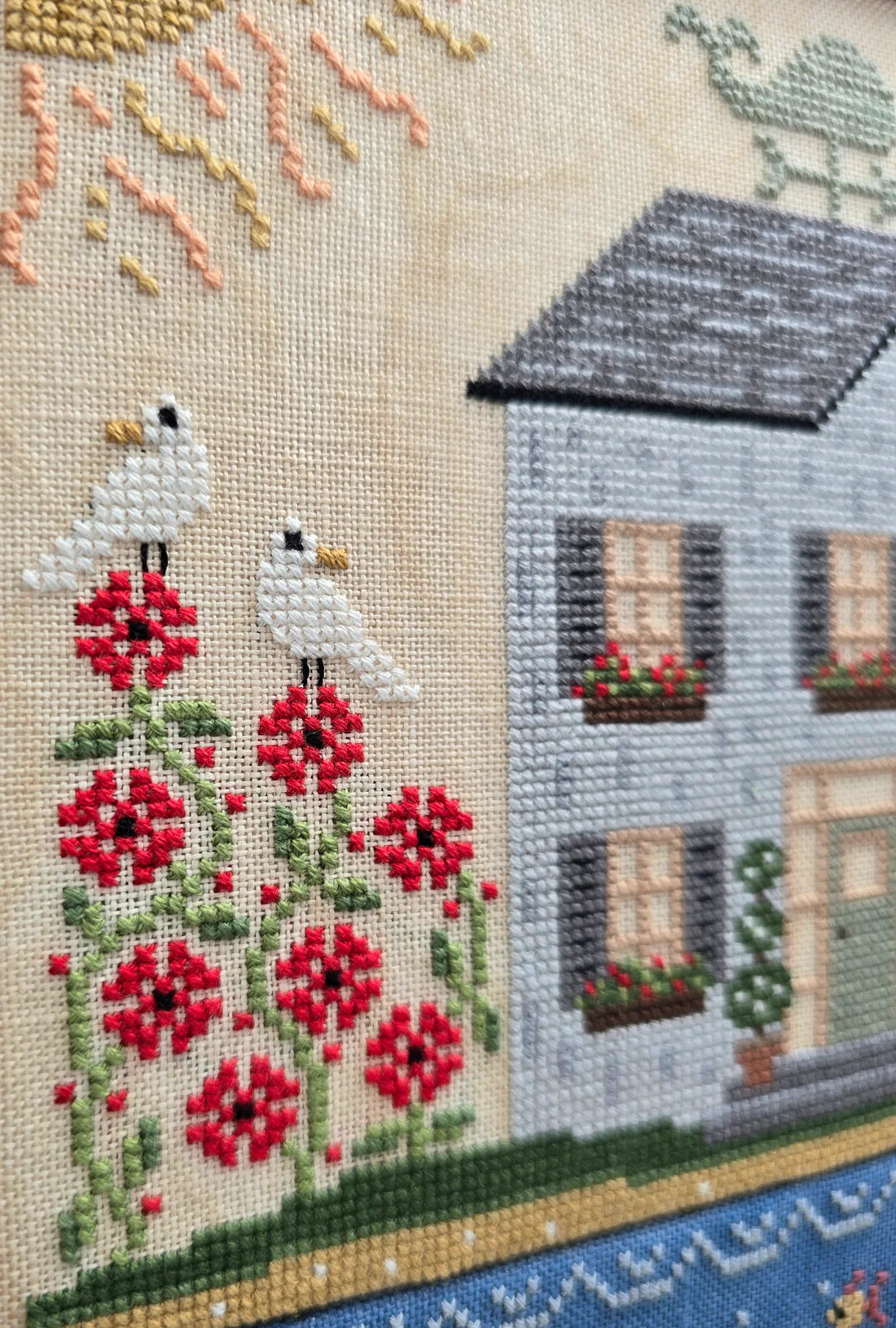 Seaside Cross Stitch Pattern Hello from Liz Mathews
