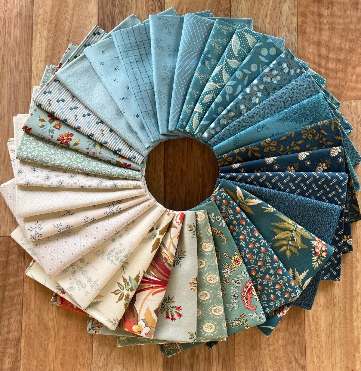 Secret Stash Favorites - Blue Willow Fat Eighth Bundle by Laundry Basket Quilts for Andover Fabrics