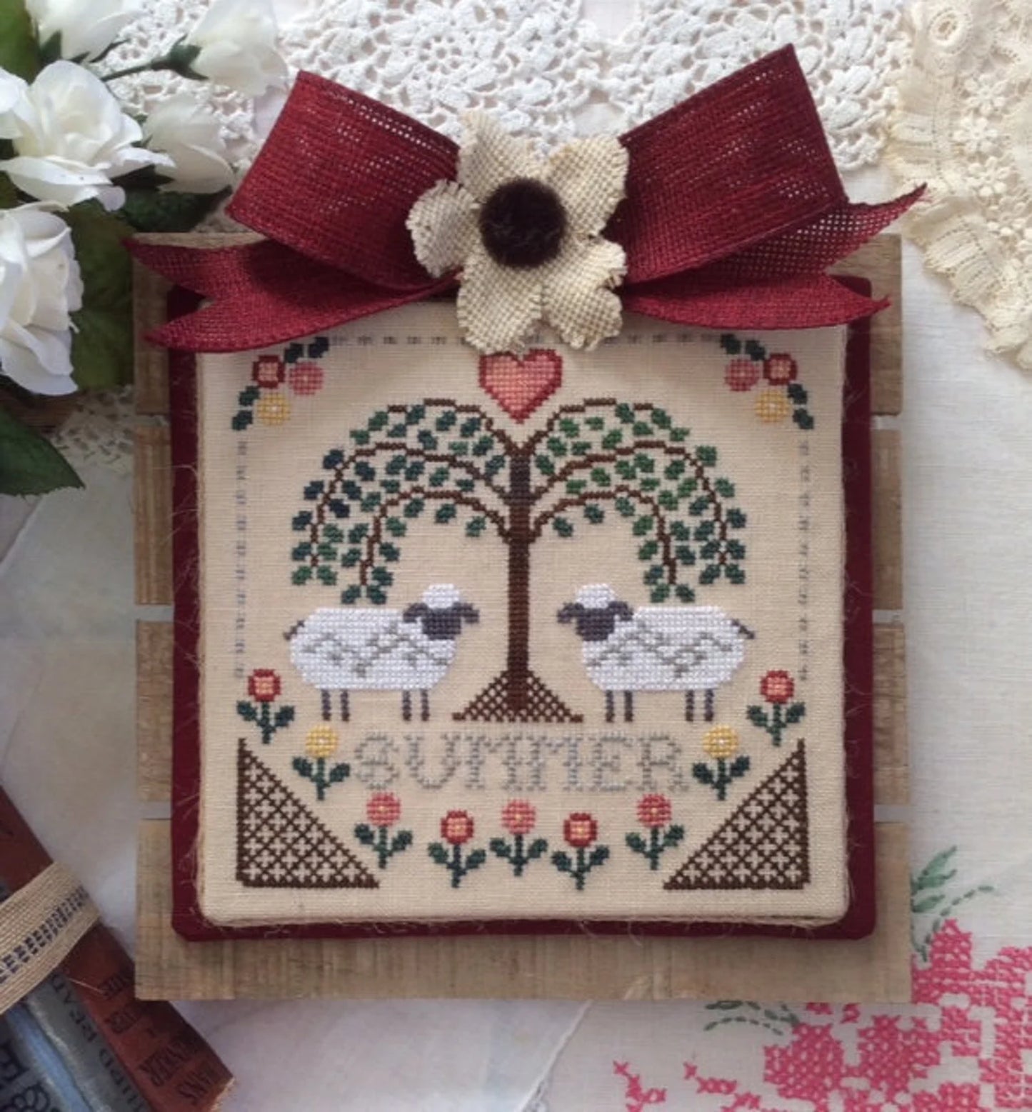 Sheltering Tree; Summer cross-stitch pattern by Annie Beez Folk Art