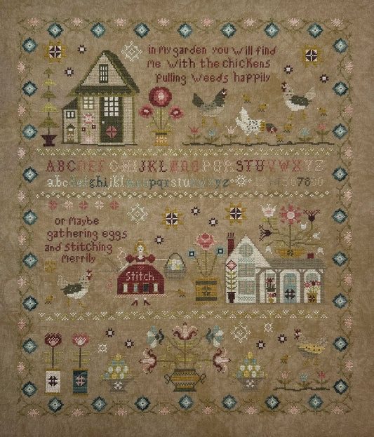 The Simple Tranquility Sampler and Smalls Cross Stitch Pattern Pansy Patch Quilts and Stitchery