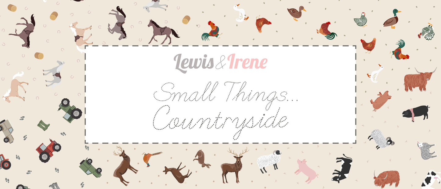 Small Things Countryside Farm Animals Cream SM64.1 by Lewis and Irene (Sold in 25cm increments)