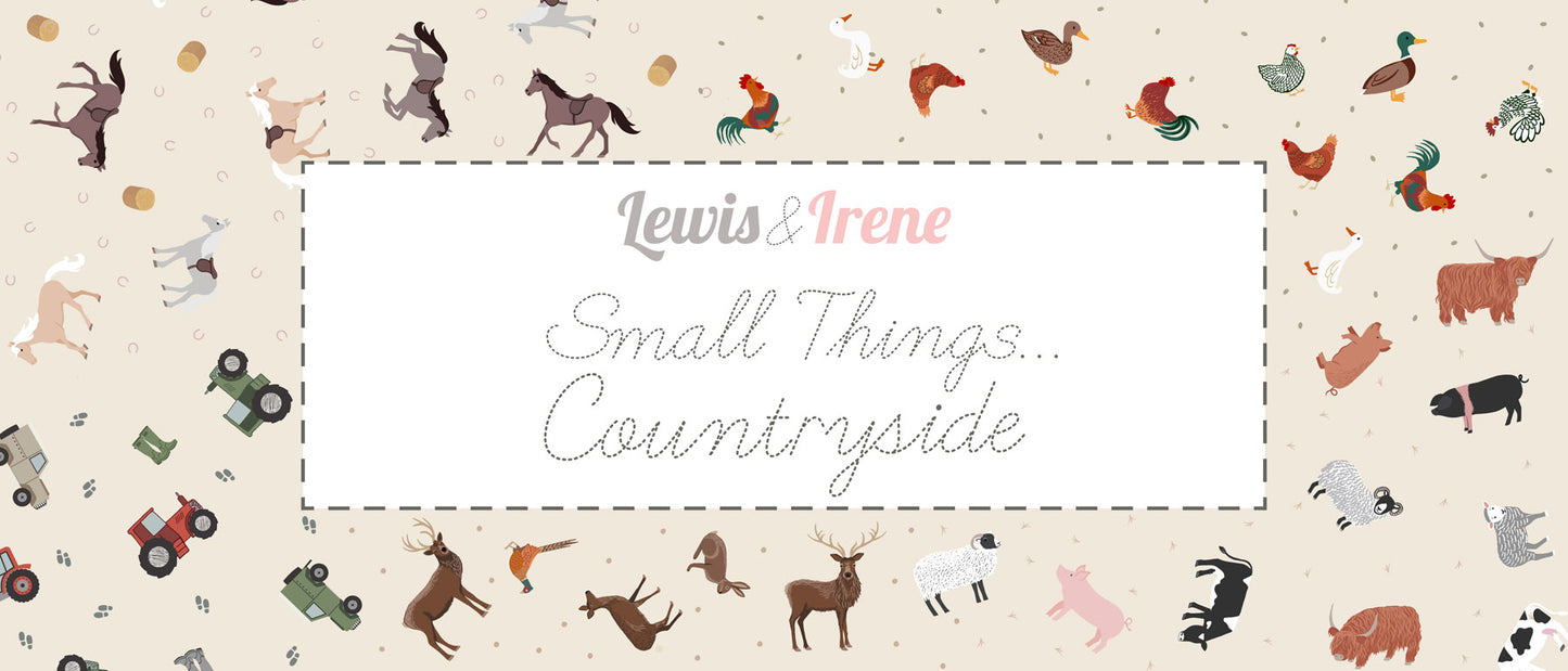 Small Things Countryside Chickens and Ducks Khaki SM66.2 by Lewis and Irene