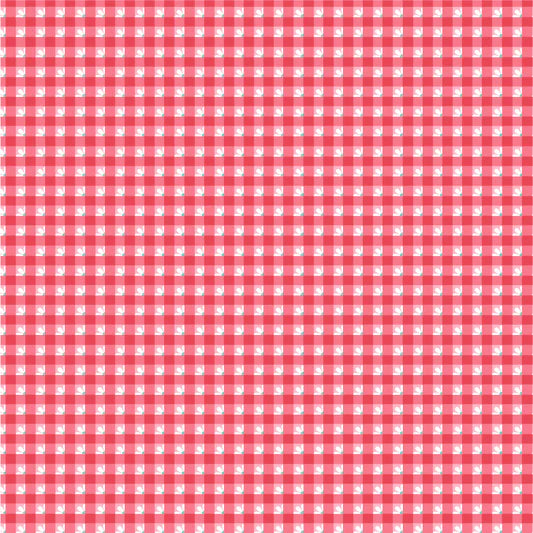Smitten Chicken Check-A-Roo Red SN251118 by Lori Woods for Poppie Cotton (sold in 25cm increments)