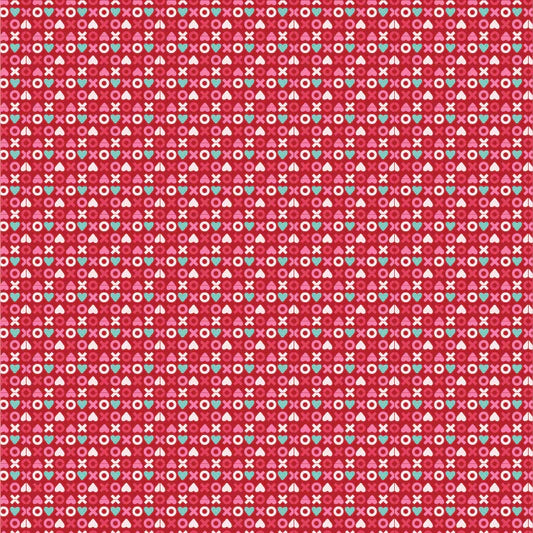 Smitten Chicken XOXO Red SN251102 by Lori Woods for Poppie Cotton (sold in 25cm increments)