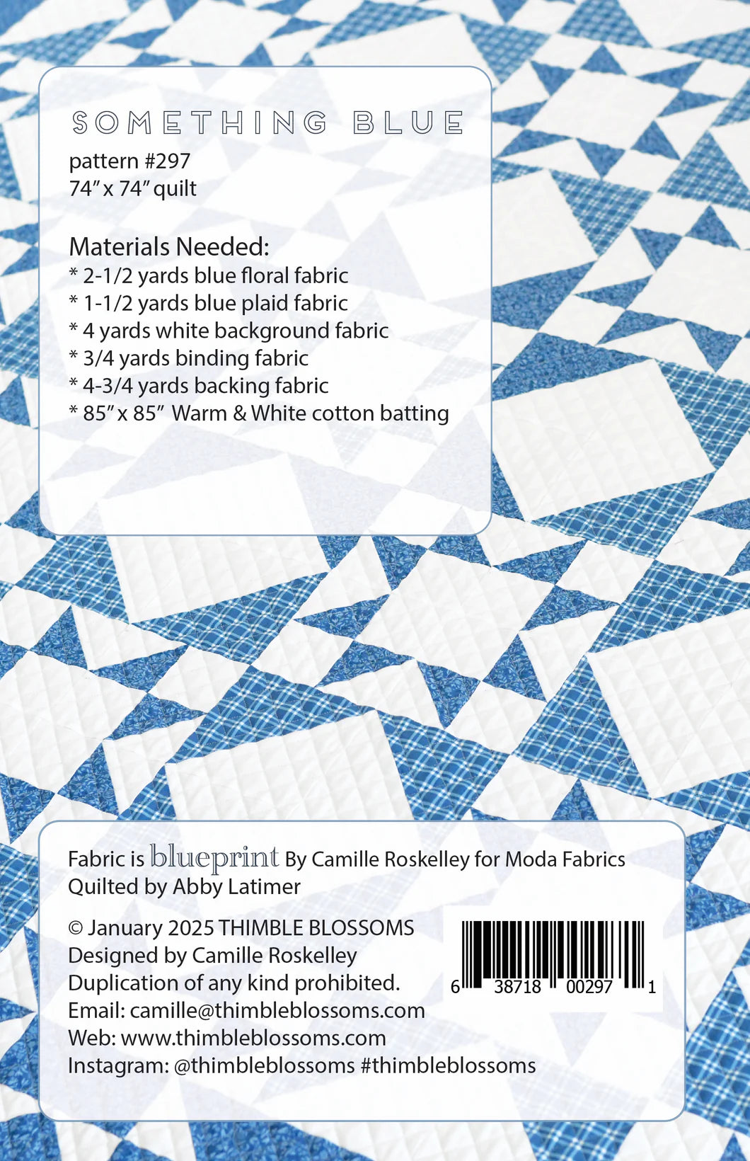 Something Blue Quilt Pattern Thimble Blossoms
