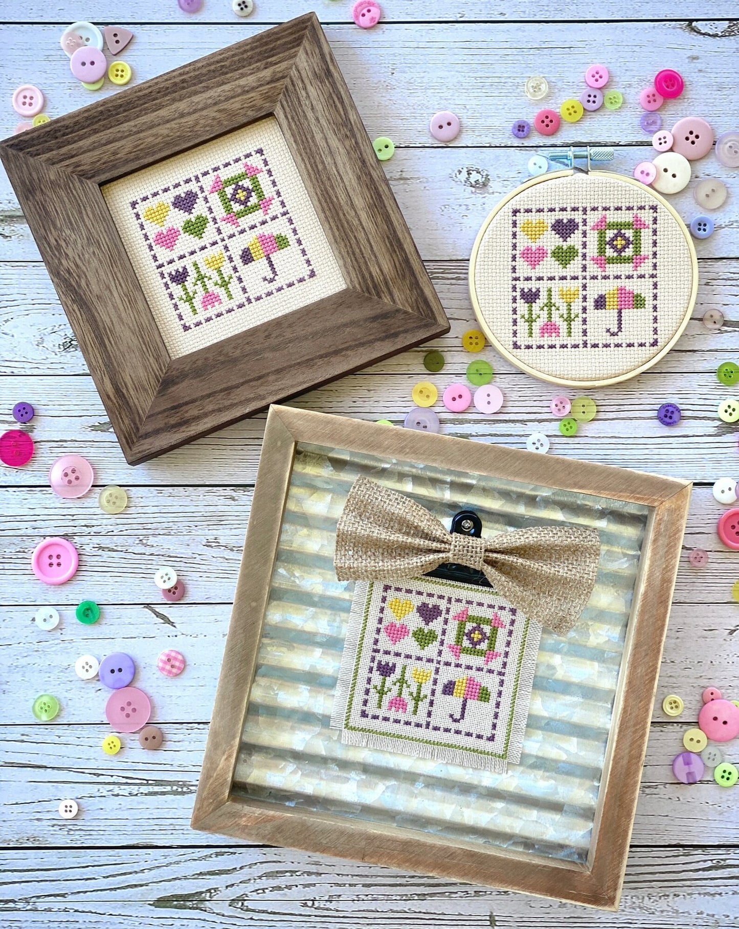 Spring Showers Mini Cross Stitch Pattern by Count Your Stitches Designs