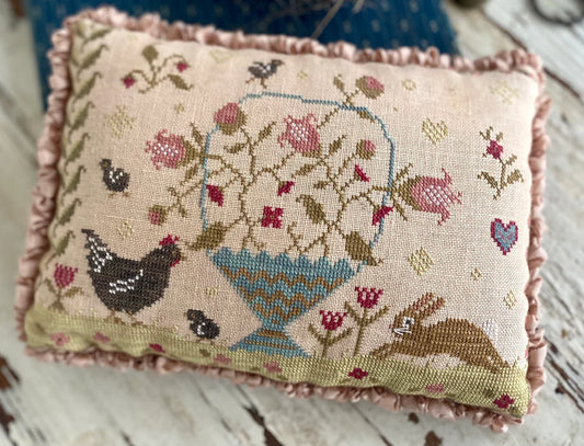 Spring Basket Pinkeep Cross Stitch Pattern by Stacy Nash
