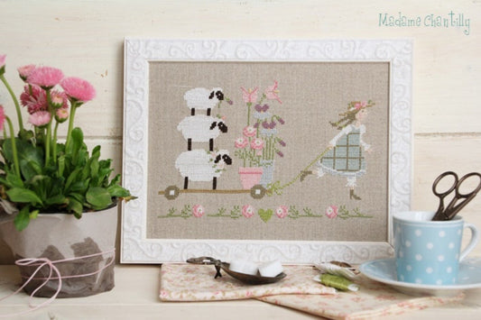 Spring Delivery Cross Stitch Pattern by Madame Chantilly