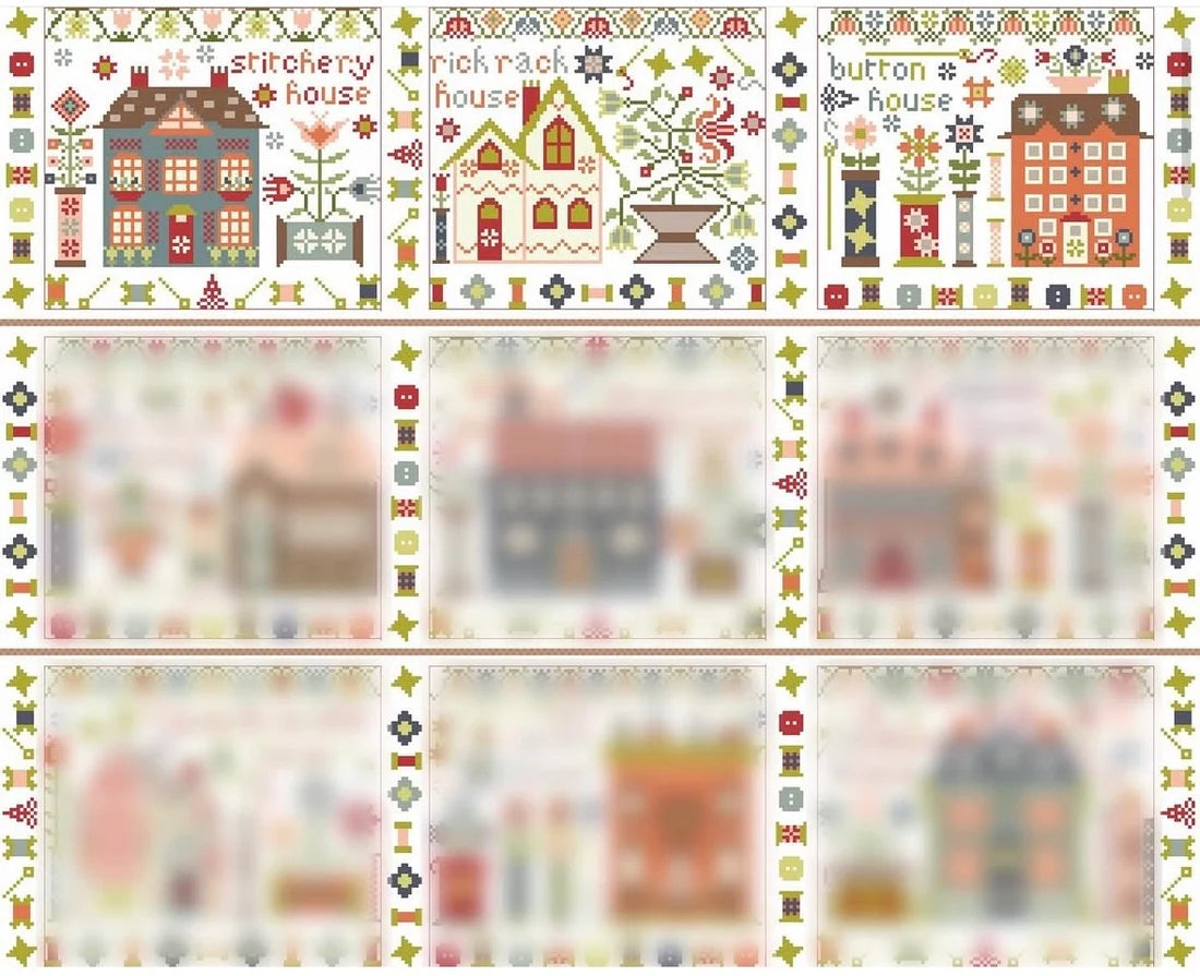 Button House Cross Stitch Pattern Pansy Patch Quilts and Stitchery