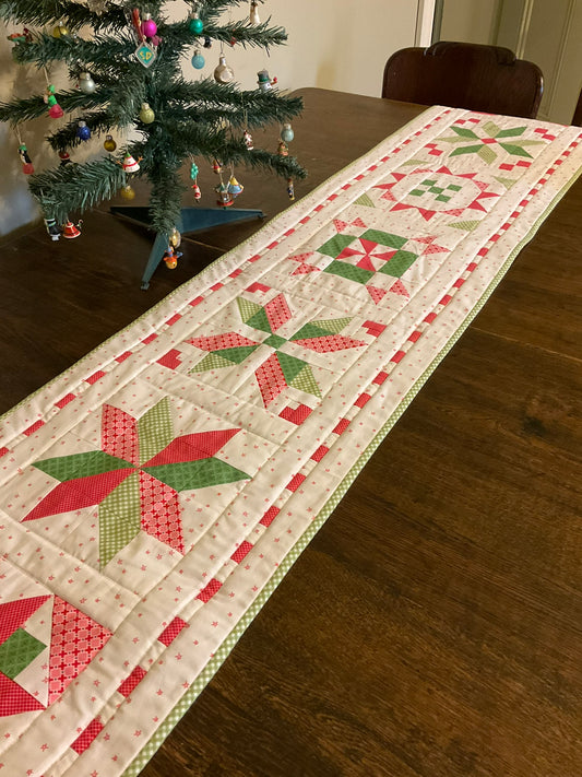 Christmas Stitchy Stars Table Runner Kit featuring Lori Holt for Riley Blake Designs