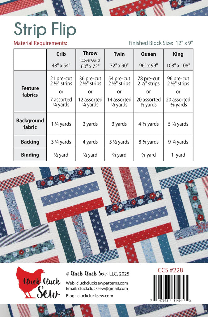 Strip Flip Quilt Pattern by Cluck Cluck Sew