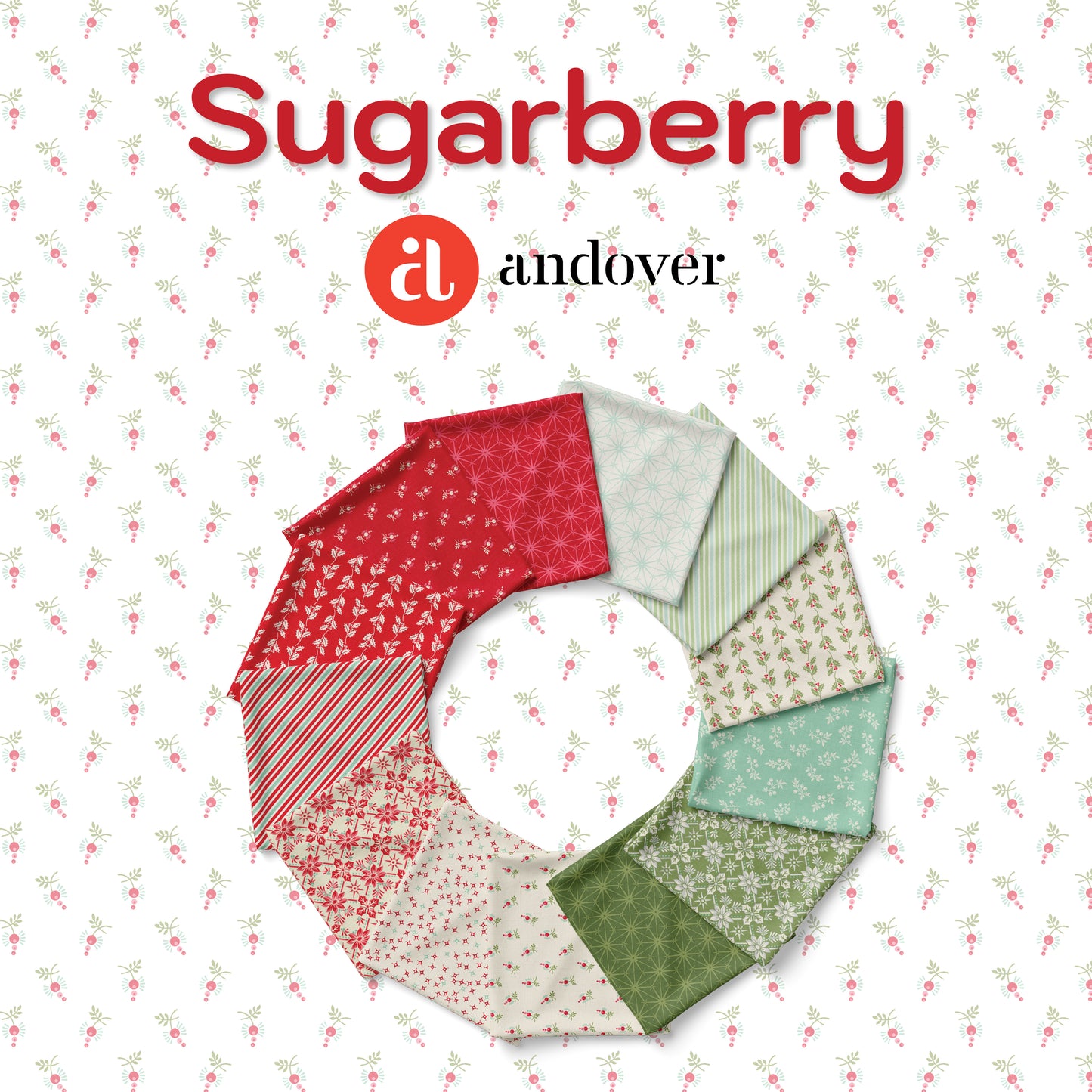 Sugarberry Bitty Berries Red A1468R by Andover Fabrics (sold in 25cm increments)