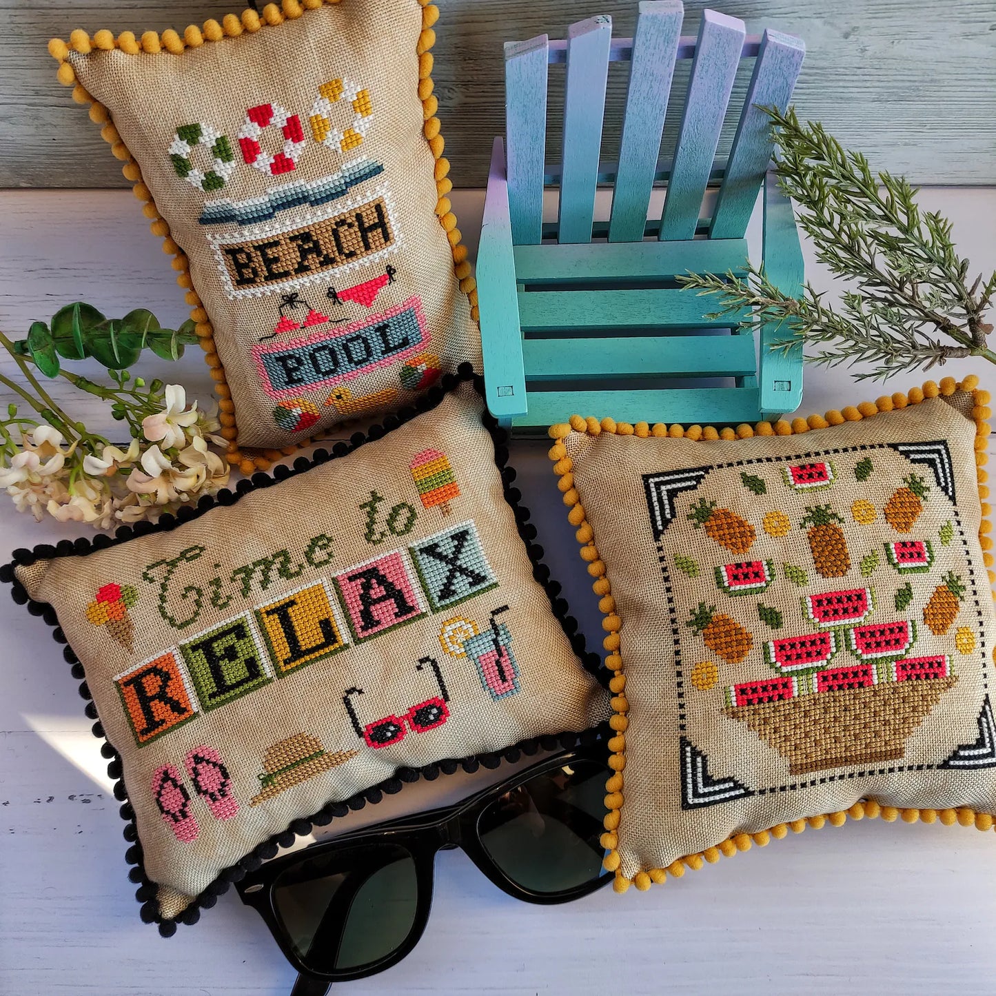 Summer Trio Cross Stitch Pattern by Puntini Puntini