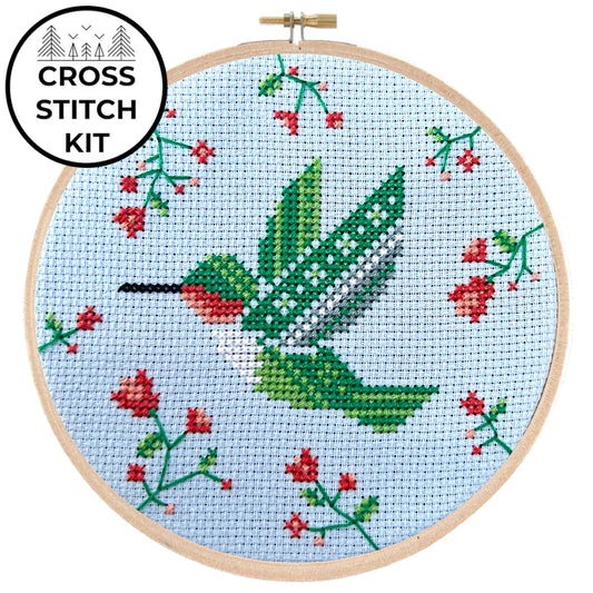 Summer Hummingbird Cross Stitch Kit by Pigeon Coop Designs