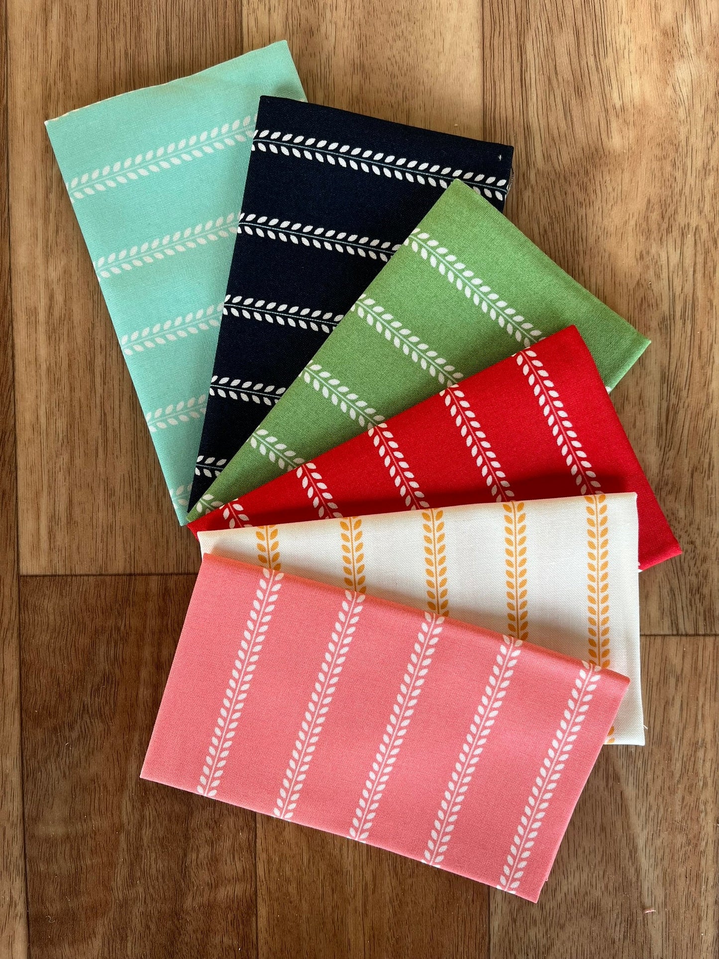 Summertime Beach Towel Stripe Fat Eighth Bundle by Camille Roskelley for Moda Fabrics