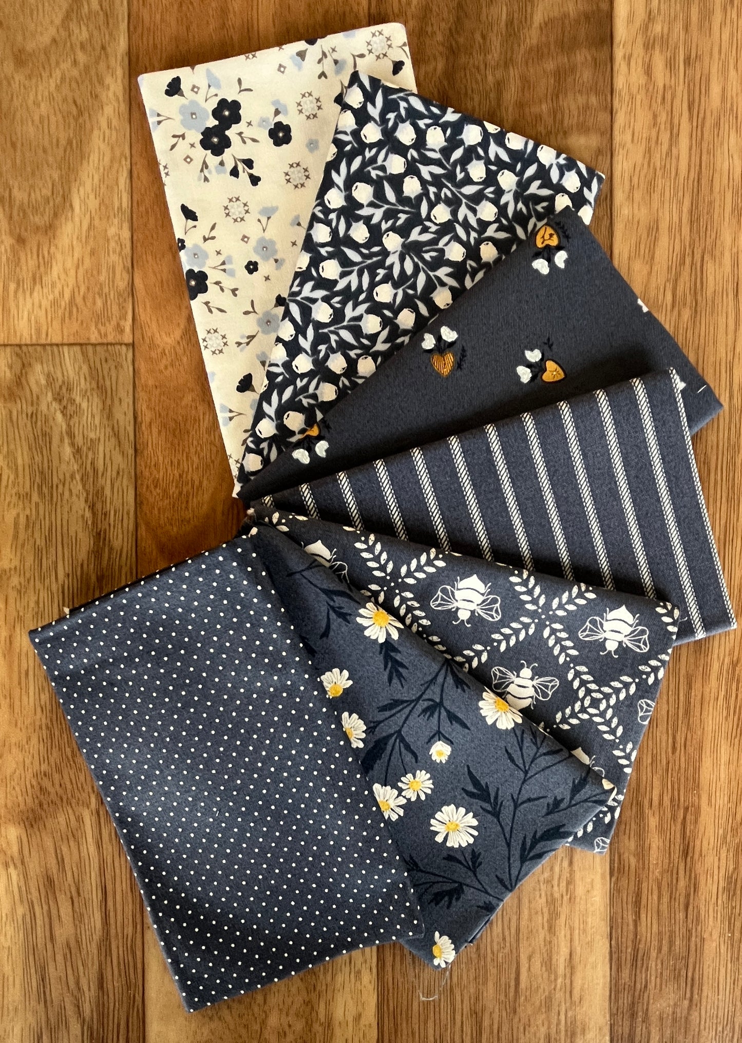 Sun Drenched Indigo Fat Eighth Bundle by Sweetfire Road for Moda fabrics