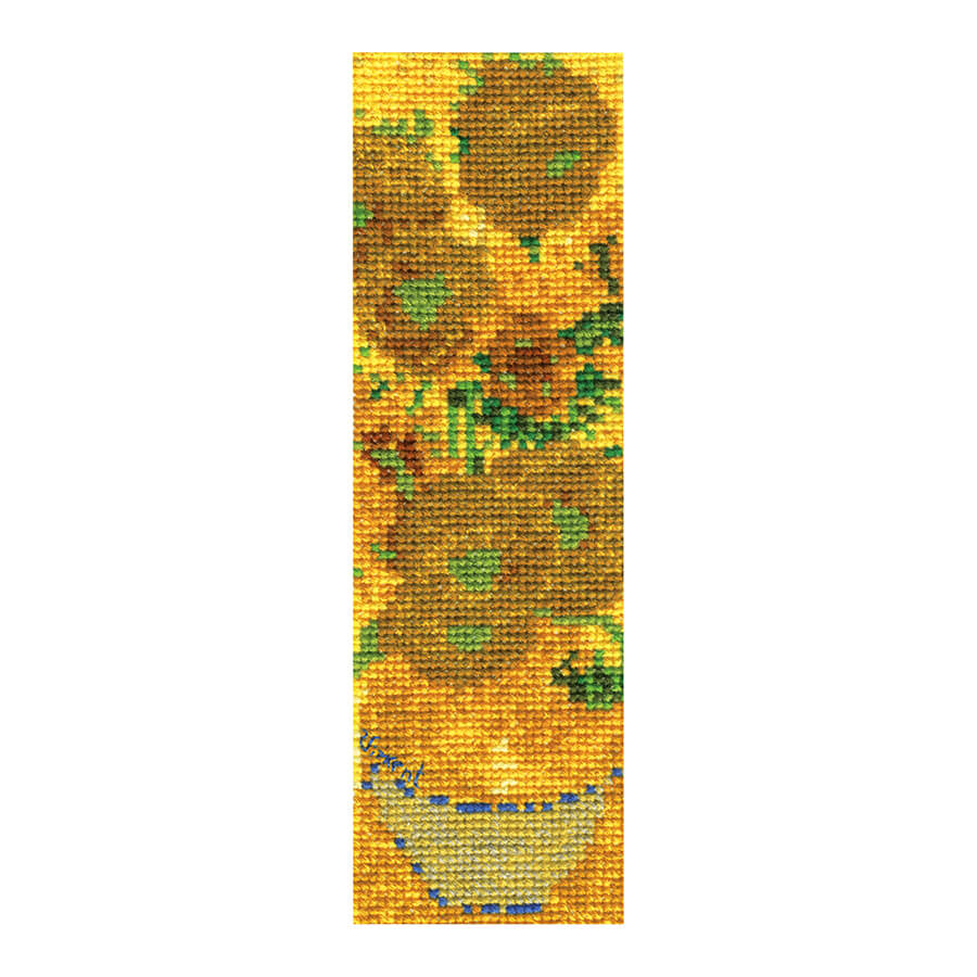 DMC V&A CROSS STITCH KIT – SUNFLOWERS VAN GOGH BOOK MARK