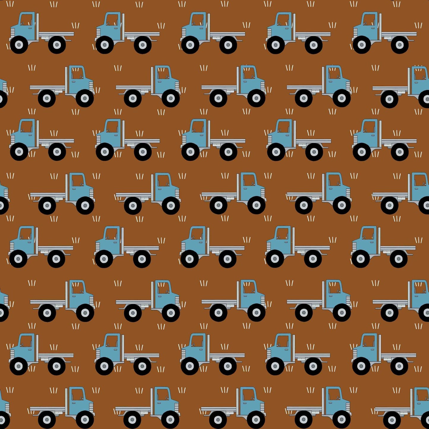 Trucks on Rust by Red Tractor Designs (sold in 25cm increments)