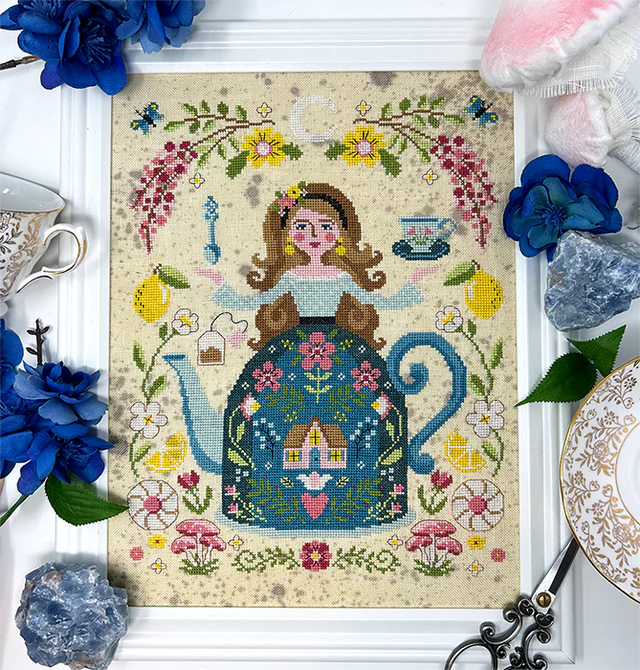 Tea Goddess Cross Stitch Pattern by Tiny Modernist
