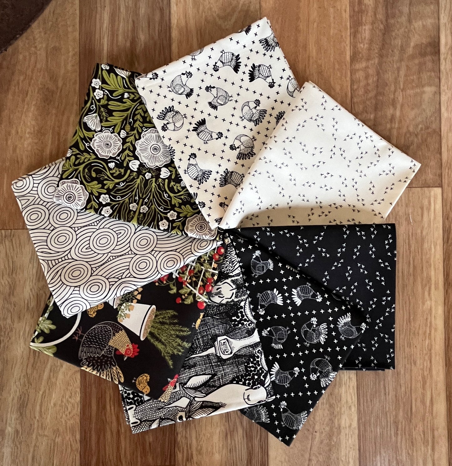 The Henhouse Blacks Fat Quarter Bundle by Gingiber for Moda Fabrics
