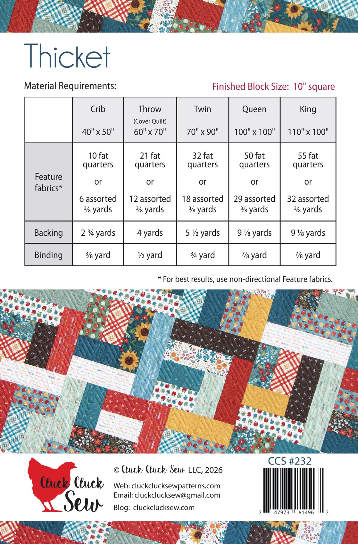 Thicket Quilt Pattern by Cluck Cluck Sew