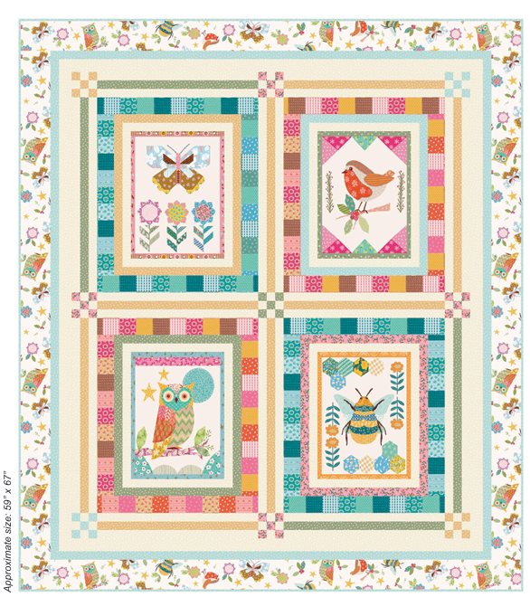 Things with Wings Panel by Jo Reid for P & B Textiles