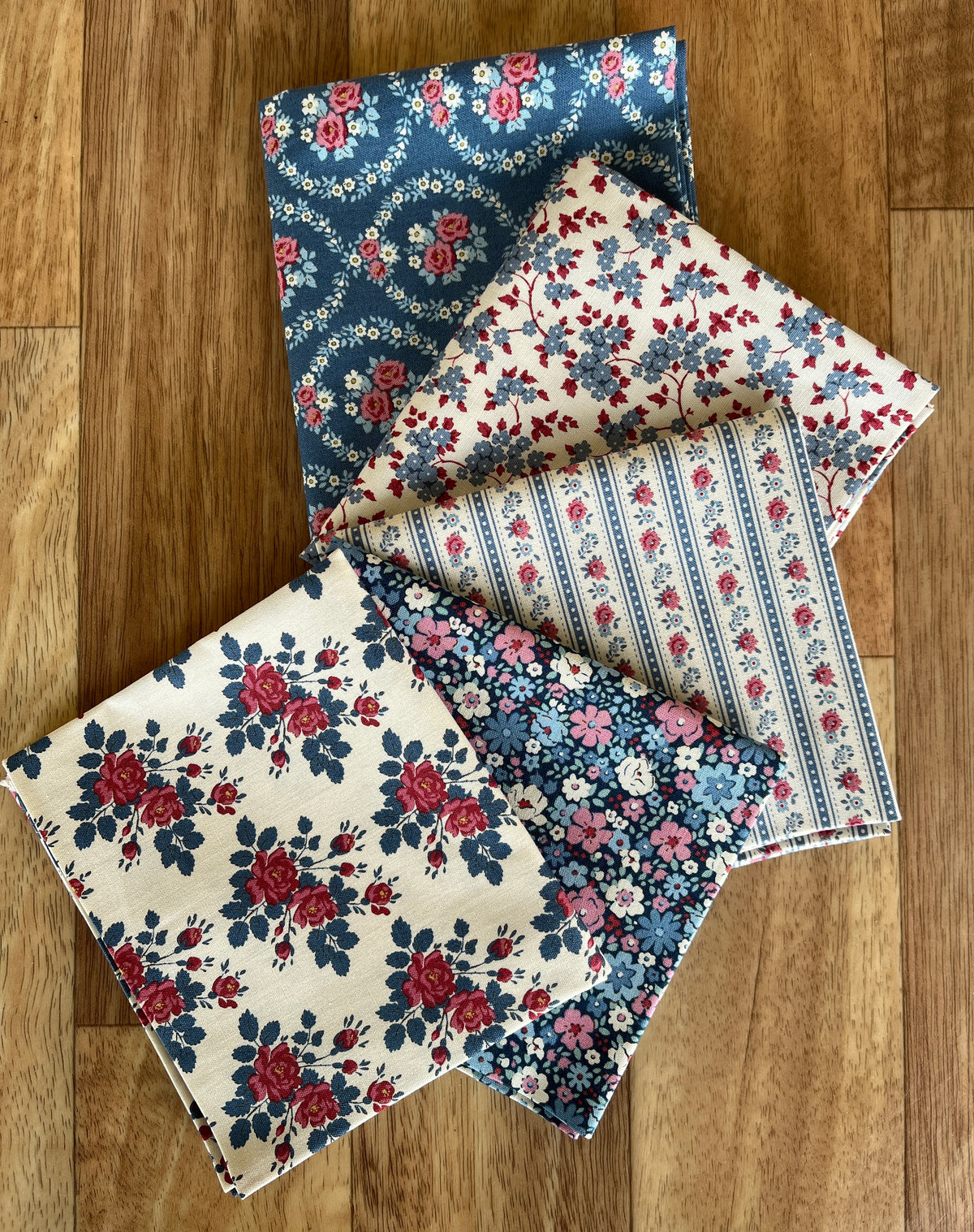 Tilda Village Life Blue Fat Quarter Bundle by Tilda