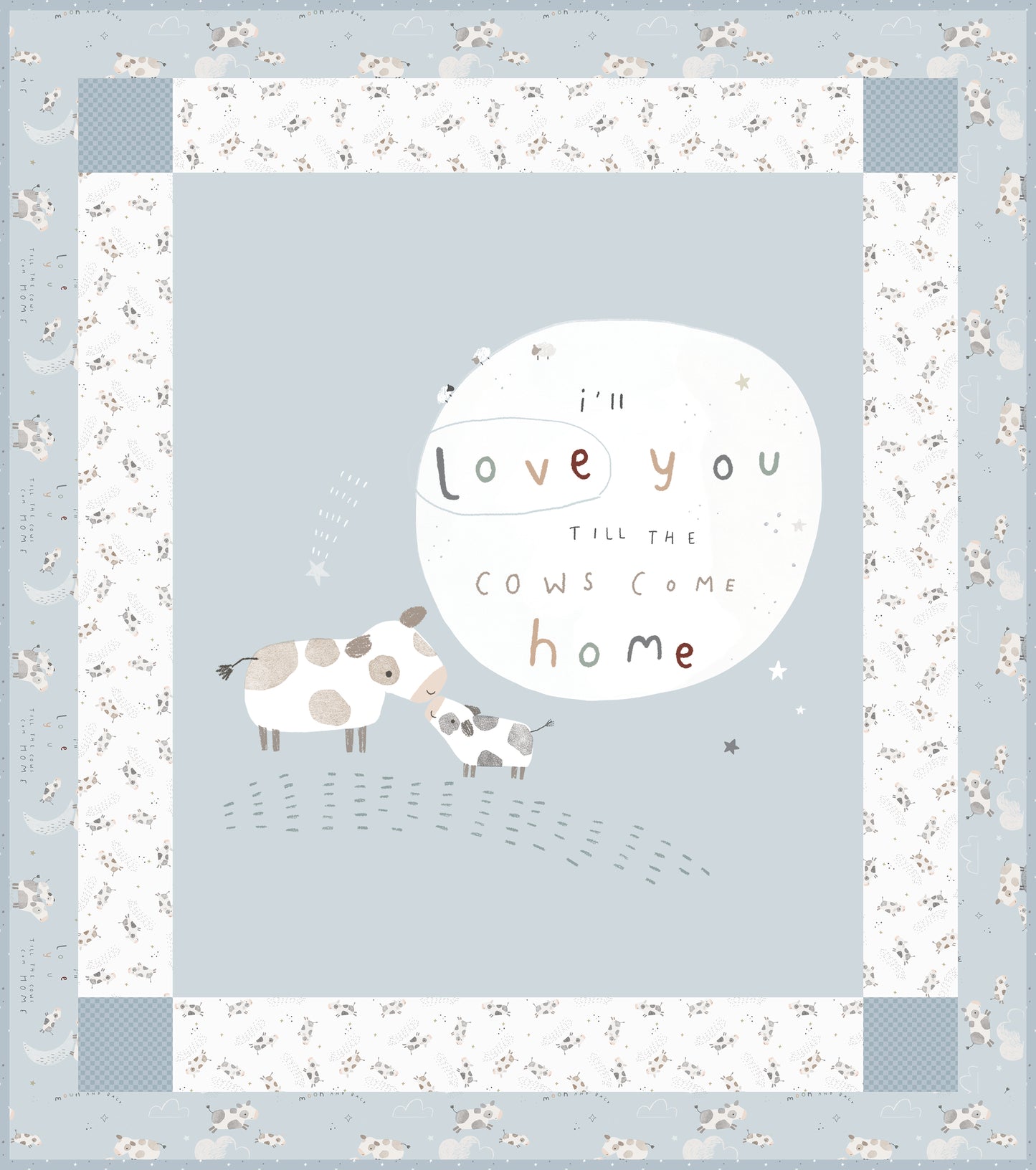 Till The Cows Come Home Panel Ash Flannel by RBD Designers for Riley Blake Designs