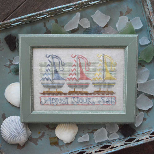 Adjust Yours Sails- To The Beach  Cross Stitch Pattern by Hands on Design