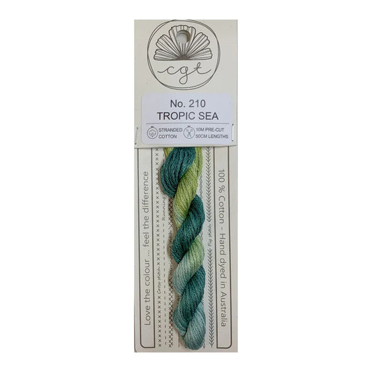 Tropic Sea Cottage Garden Thread Pre-Cut 6 Stranded Hand Dyed Embroidery Floss
