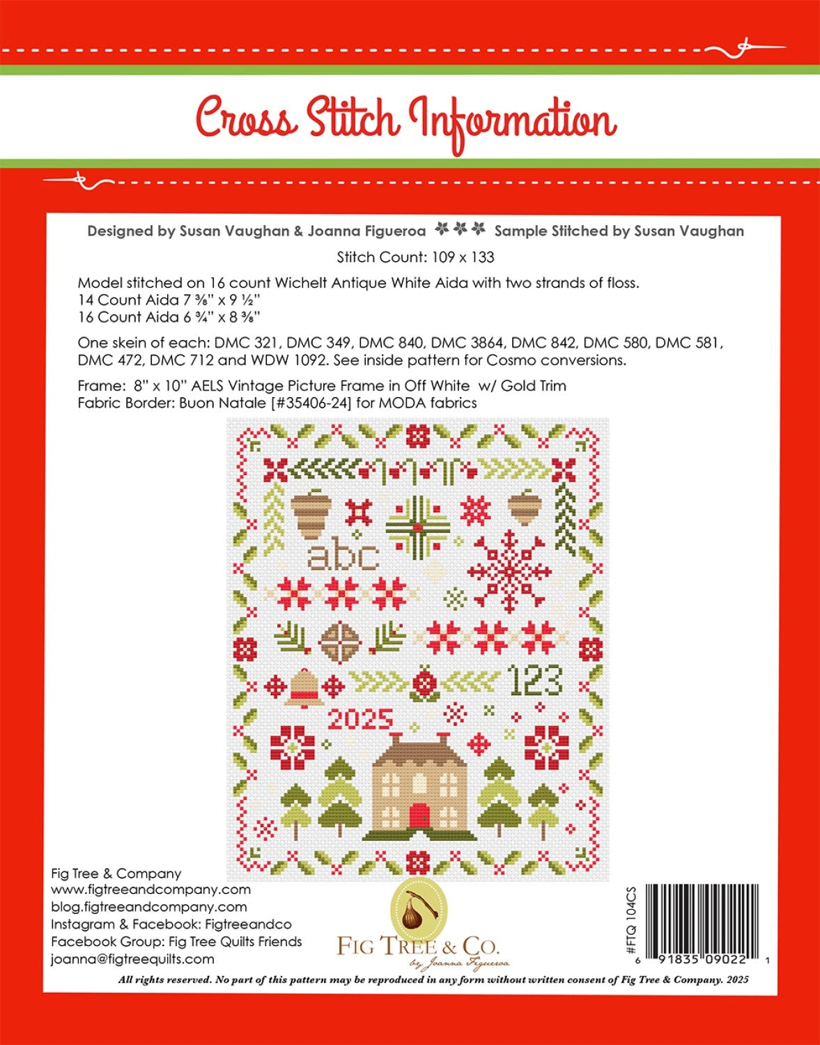 Twas the Night Before Christmas Cross Stitch Pattern by Joanna Figueroa and Susan Vaughan
