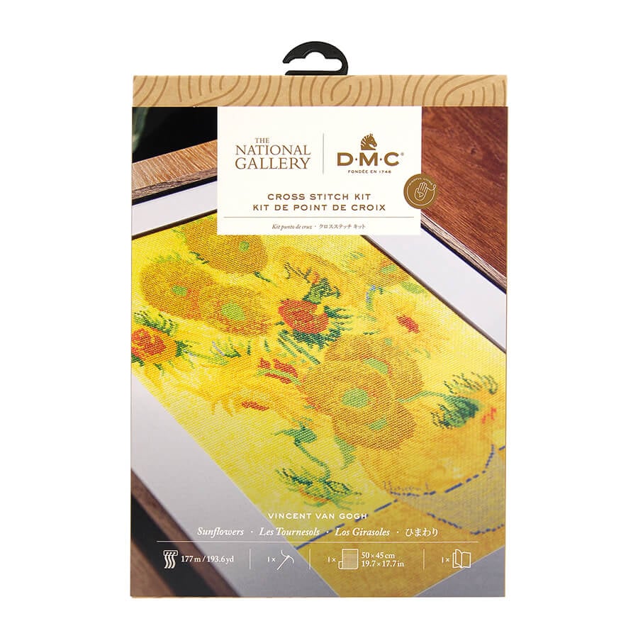 DMC NATIONAL GALLERY CROSS STITCH KIT – SUNFLOWERS VINCENT VAN GOGH