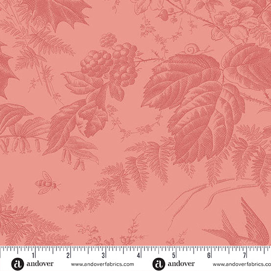 Vermont Salmon A10285E by Laundry Basket Quilts for Andover Fabrics