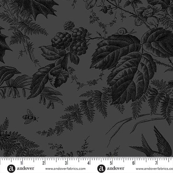 Vermont Charcoal A10285C by Laundry Basket Quilts for Andover Fabrics