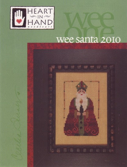 Wee Santa 2010 Cross Stitch Pattern Heart in Hand