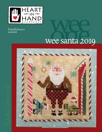 Wee Santa 2019 Cross Stitch Pattern Heart in Hand