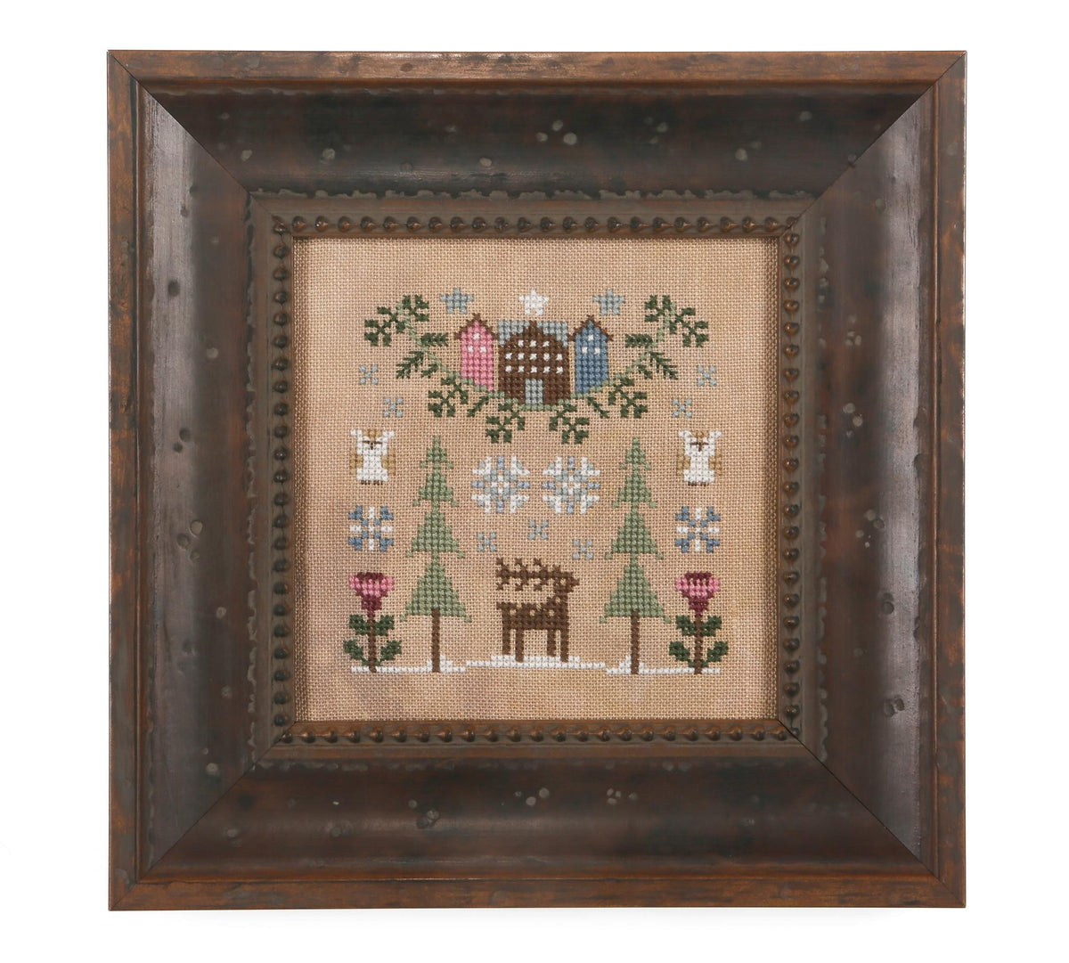 Winter Botanical Cross Stitch Pattern Heart in Hand
